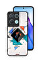 غطاء حماية لهاتف Oppo Reno8 Pro 5G بأشكال مربعة ومثلثة ونمط تجريدي