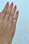 Little Finger Ring Quadrilateral Model with Zircon Stone - 3