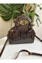 Women's Shiny Mini Crocodile Pattern Long Strap Handbag, Shoulder Bag