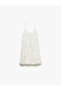 Women'S Blue Design Broderie Strappy Mini Dress - 4