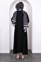 Black Tie Front Kimono Skirt Suit - 4