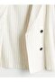 Lcwaikiki Classic Striped Linen Blend Women's Blazer Jacket - 6