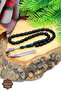 Moire Dark Green Capsule Cut Silver Tassel Fire Amber Prayer Beads 201024412 - 3