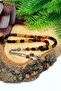 Moire Yellow Black Capsule Cut Silver Tassel Fire Amber Prayer Beads 201024419 - 3