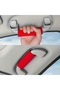 Red 4Pcs In-Car Grab Handle Cover Stylish Design Auto Accessory with Faux Leather Velcros - 2
