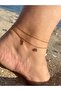 Steel Anklet Double Stick Stone Model Gold Color - 4