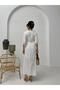 Ecru Double Breasted Collar Tie Detailed Muslin Dress - 6
