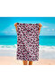 3D Digital Pink Leopard Print Beach Towel