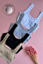 Fiora |   3-Piece Padded Cotton Gray, White and Tan, Strap Women's Bra-Undershirt - 2