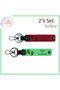 Heart Foot Themed Personal Keychain Set, Red-F Green, Suitable Design for Birthday Gift