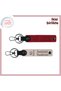 Surprise for Old School Friend, Pair of Leather Keychains with 61 Trabzon Written, Names Written, Red-Powder
