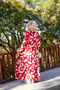 Modern Patterned Burgundy Hijab Dress - 5
