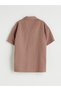Lcw Kids Brown Resort Collar Muslin Boy's Shirt - 3