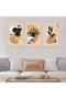 Three Bohemian Art Canvas Paintings with Hollow Silver Frame
