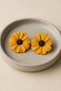 Niloo Yellow Flower Formed Handmade Polymer Clay Earrings – Stylish and Elegant Design - 2