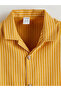 Yellow striped boy's shirt and pants 2-piece set - 5