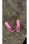 Pink Women's Slippers with Accessory Detail Window