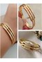 Vip Steel Gold Design Silvery 3 Row Rib Gift Handcuff Bracelet for Lover - Spouse - Mother - 2