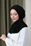 Hijab Women's Snap Fastener Hijap Bonnet Ready-made Hijab Shawl Black - 2