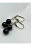 Handmade Onyx Natural Stone Dangle Unisex Earrings – 8mm Black Stone, Silver Color, Latch Clip - 7