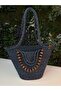 Fiona Stylish Straw Shoulder Bag with Natural Wooden Bead Detail - 5