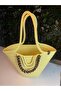 Fiona Stylish Straw Shoulder Bag with Natural Wooden Bead Detail - 3