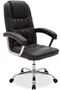 Cira Ergonomic High-Back Black Office Chair Soft PVC Fabric Cushion Computer Chair, Black