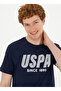 Crew Neck Navy Blue Men's T-Shirt - 2