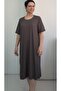 Brown Black Print Short Sleeve Combed Viscose Dress - 3