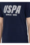 Crew Neck Navy Blue Men's T-Shirt - 6