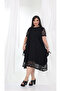 Plus Size Women's Black Lace Pocket Dress