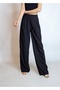 Women's Black Pocketed Pleated Palazzo Pants Yy101230 - 3