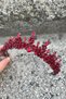 Thalia Model Burgundy Crown – Showy Hair Crown with Stones for Bridal Henna Wedding Evening Dress - 3