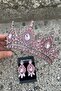 مجموعة أقراط Eveline Pink Crown Three Shuttle – مجموعة إكسسوارات فستان السهرة لحفلات الزفاف والخطوبة - 3