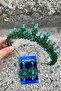 Thalia Crown Wide Shuttle Earrings Set Green – Sparkling Evening Dress Accessory with Stones for Bridal Henna Wedding - 3