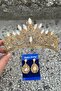 Grace Gold Bridal Crown and Drop Shuttle Earring Set – Wedding Evening Dress Accessory with Stones