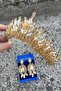 Daisy Gold Yellow Crown and Three Shuttle Earrings Set – Sparkling Evening Dress Bridal Set - 3