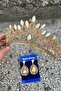 Grace Gold Bridal Crown and Drop Shuttle Earring Set – Wedding Evening Dress Accessory with Stones - 3