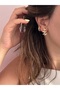 Steel Zircon Stone Detailed Earrings
