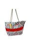 1011 Beach Bag Striped Flamingo Pattern