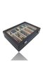 Diji 5 Glasses 5 Watch Box Watch and Glasses Bag Black Inside Cream Black Padded - 4