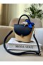 Women's Straw Detail Cross Strap Hand and Shoulder Bag - 4