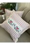 Pink Gingham Cross Stitch Throw Pillow Case (Custom Size and Color Made/Cross Stitch Processing Is Changing) - 2