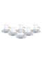 12-Piece Elegant Porcelain Cup Set - Transparent