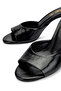 Women's Genuine Leather Black Patent Leather Heeled Slippers - 4