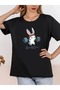 Women's Rabbit Printed Crew Neck T-Shirt - 2