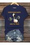 Women's Rabbit Printed Crew Neck T-Shirt