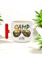 كوب سيراميك مطبوع بتصميم Camp Life بمقبض T أحمر 250 مل