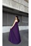 One Shoulder Pleated Long Evening Dress 582902 Purple - 4