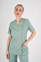 Aylu Model Soft Lycra Light Green Doctor Nurse Hospital Scrubs Uniform Set - 4